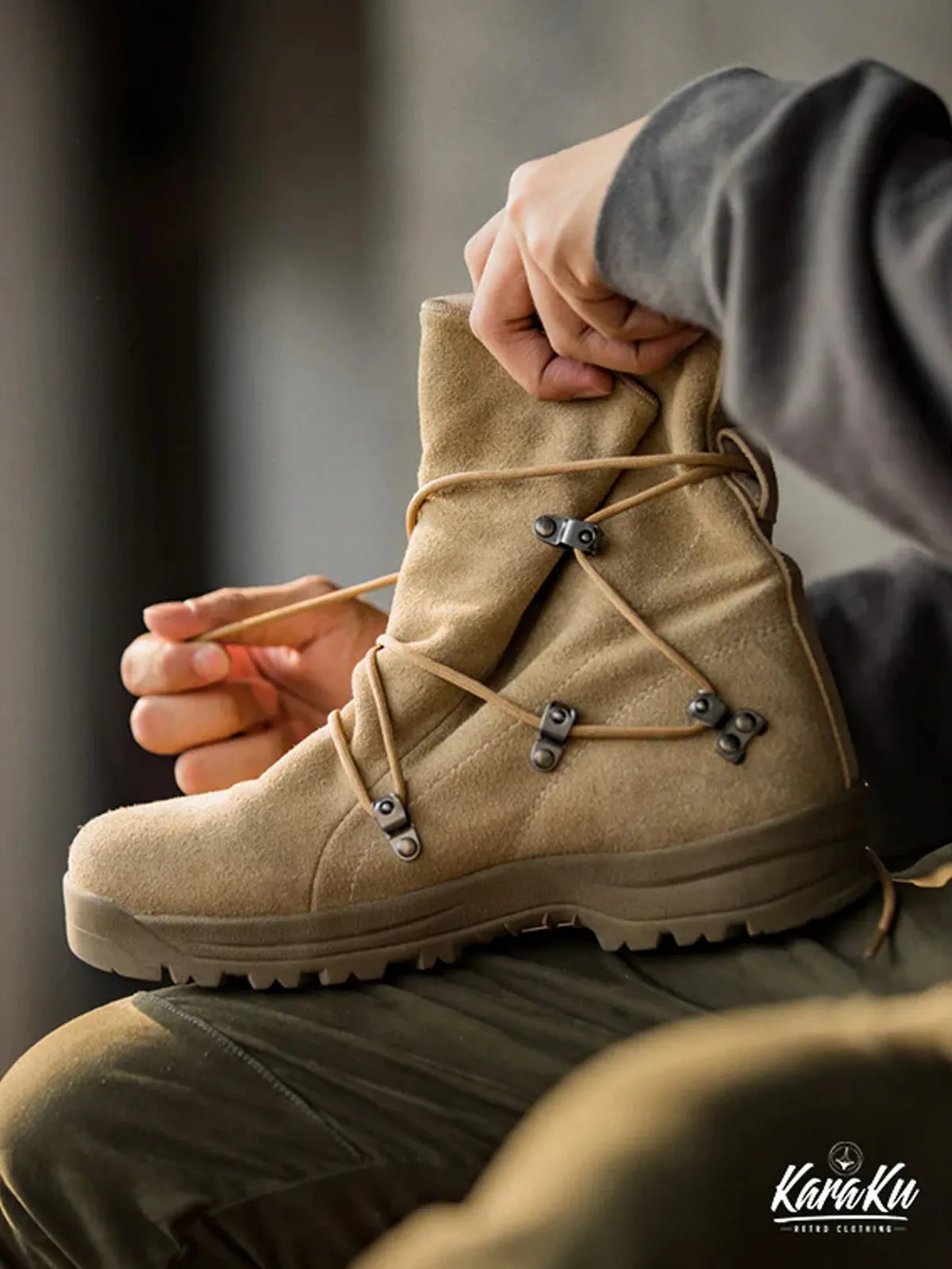 Casual Outdoor High-Top Suede Desert Boots