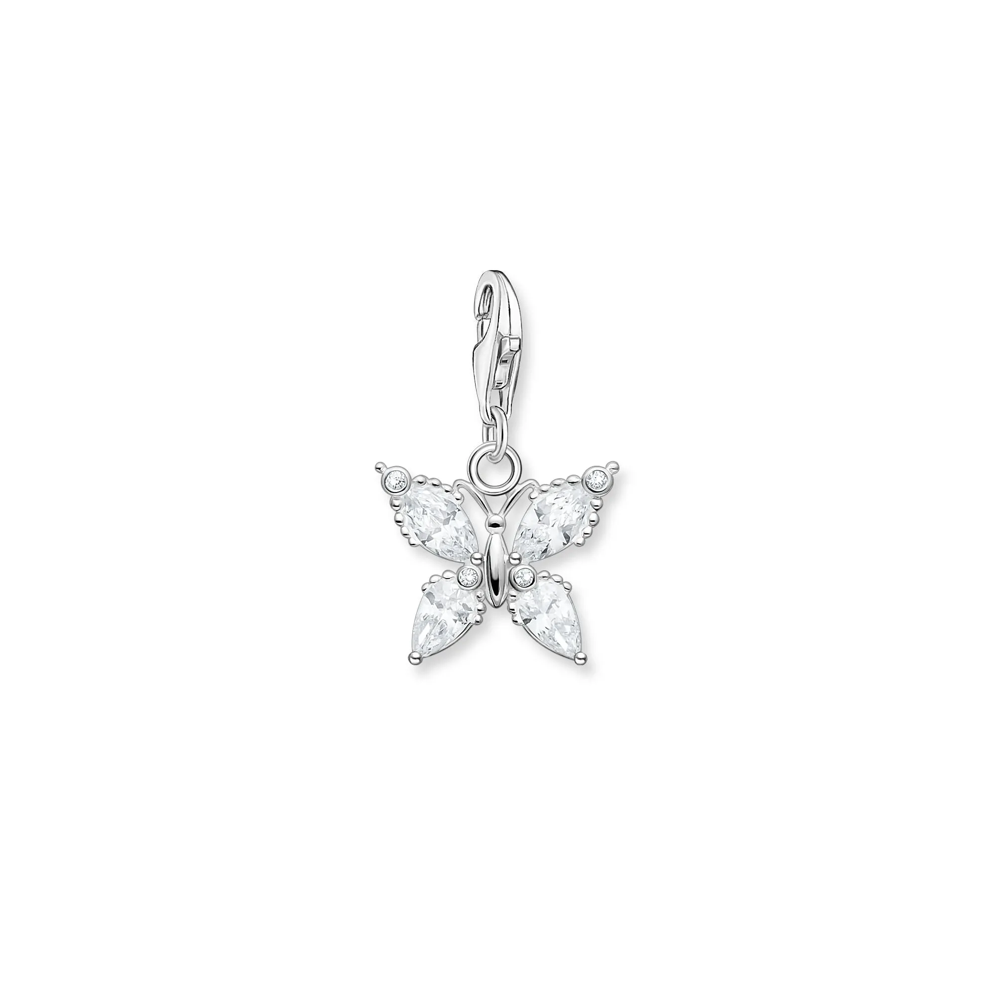 CHARM CLUB STERLING SILVER CZ BUTTERFLY CHARM