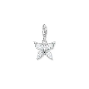 CHARM CLUB STERLING SILVER CZ BUTTERFLY CHARM