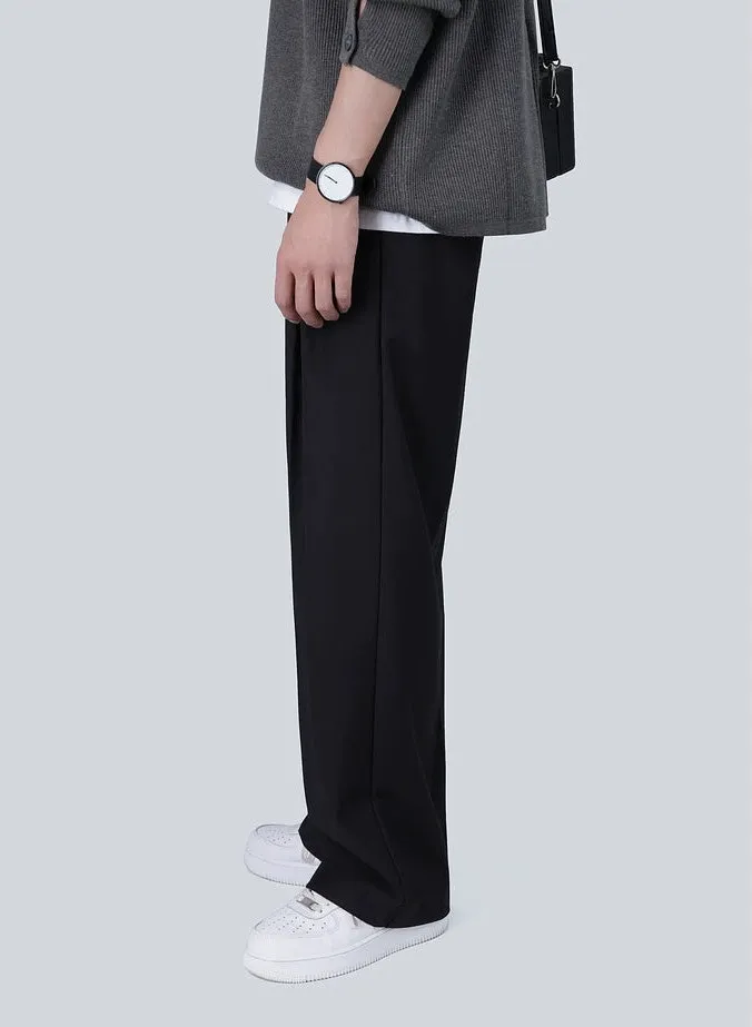 Classic Pleated Trousers with Side Pockets