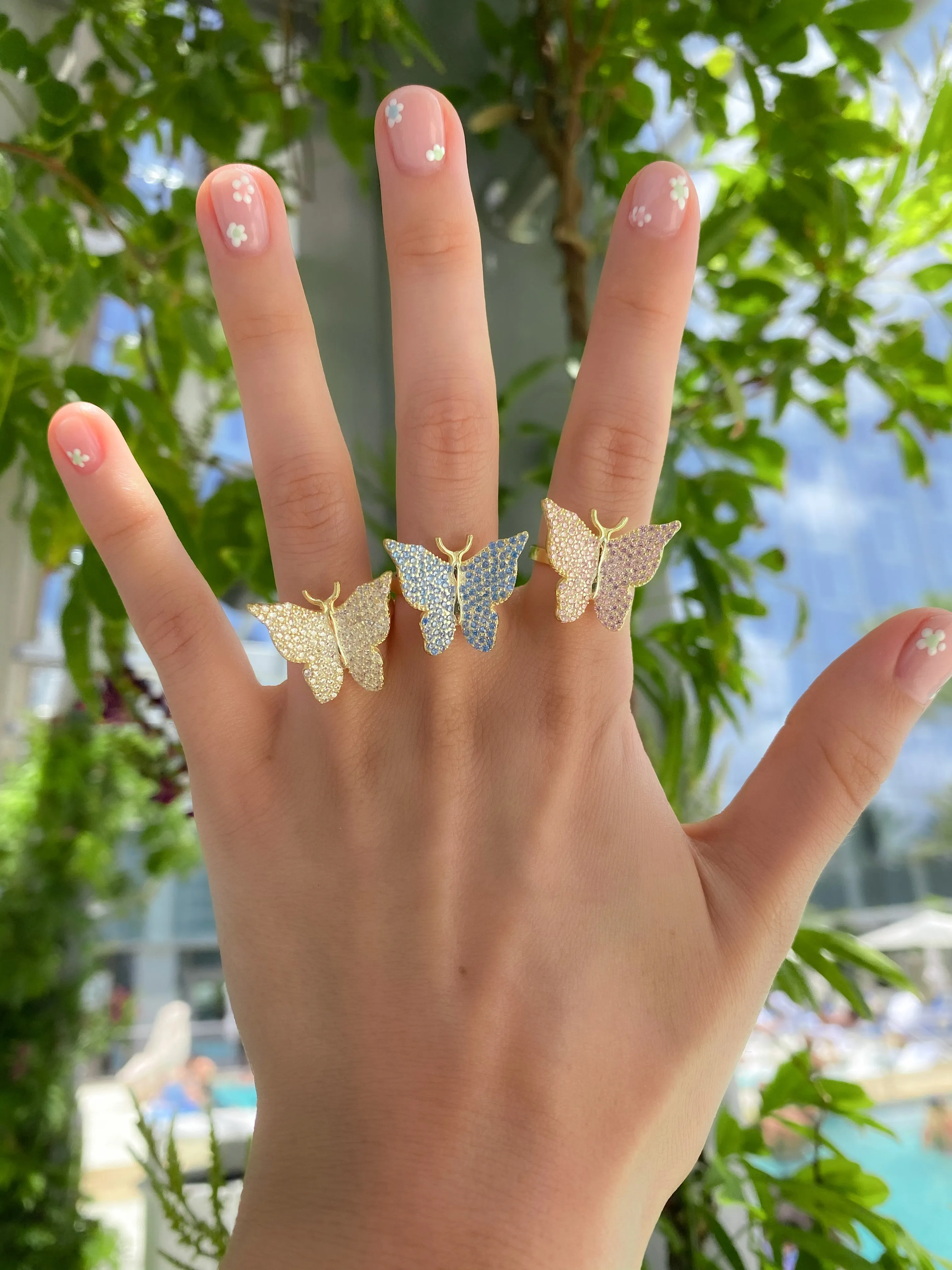 Clear Pavé Butterfly 925 Ring