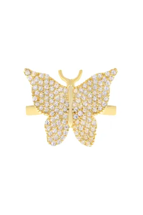 Clear Pavé Butterfly 925 Ring