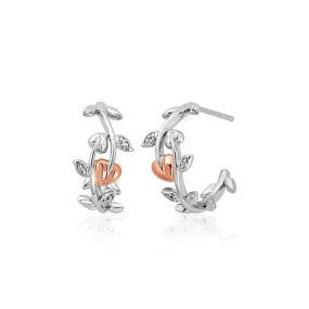 Clogau Vine of Life White Topaz Half Hoop Earrings