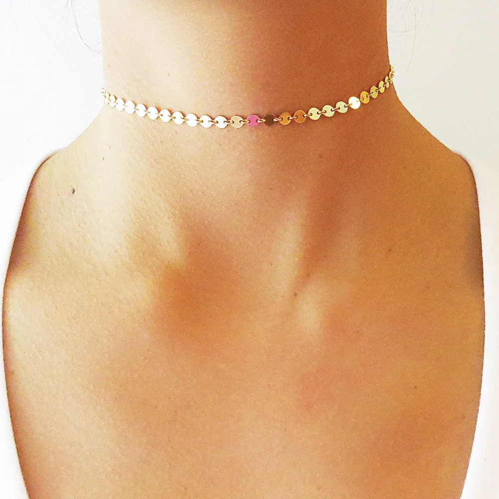 Coin Chain Choker Necklace