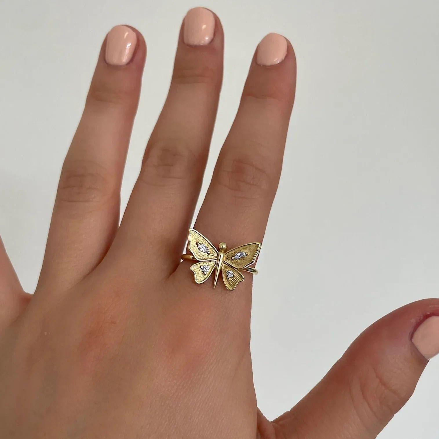 Diamond Butterfly Ring