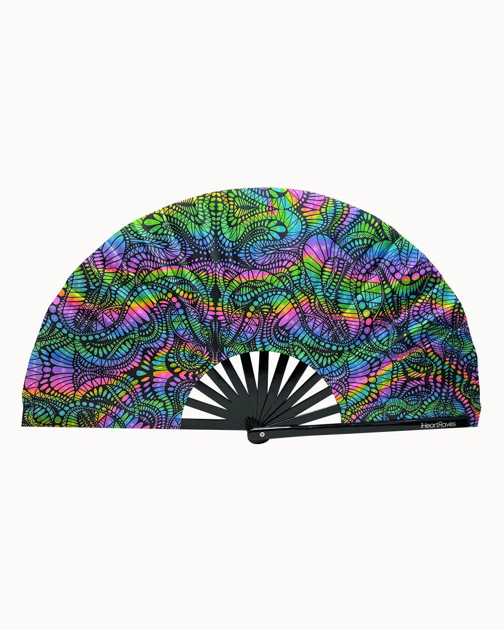 Disco Deity Rainbow Reflective Hand Fan