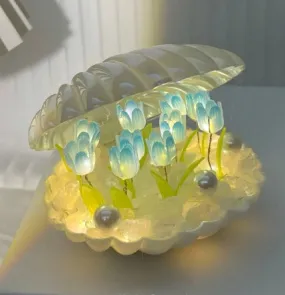 DIY 3D Tulip Led Lamp - Blue - 10 Tulips (No Cash On Delivery Allowed On This Product) - Prepaid Orders Only