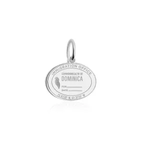 Dominica Passport Stamp Charm Silver