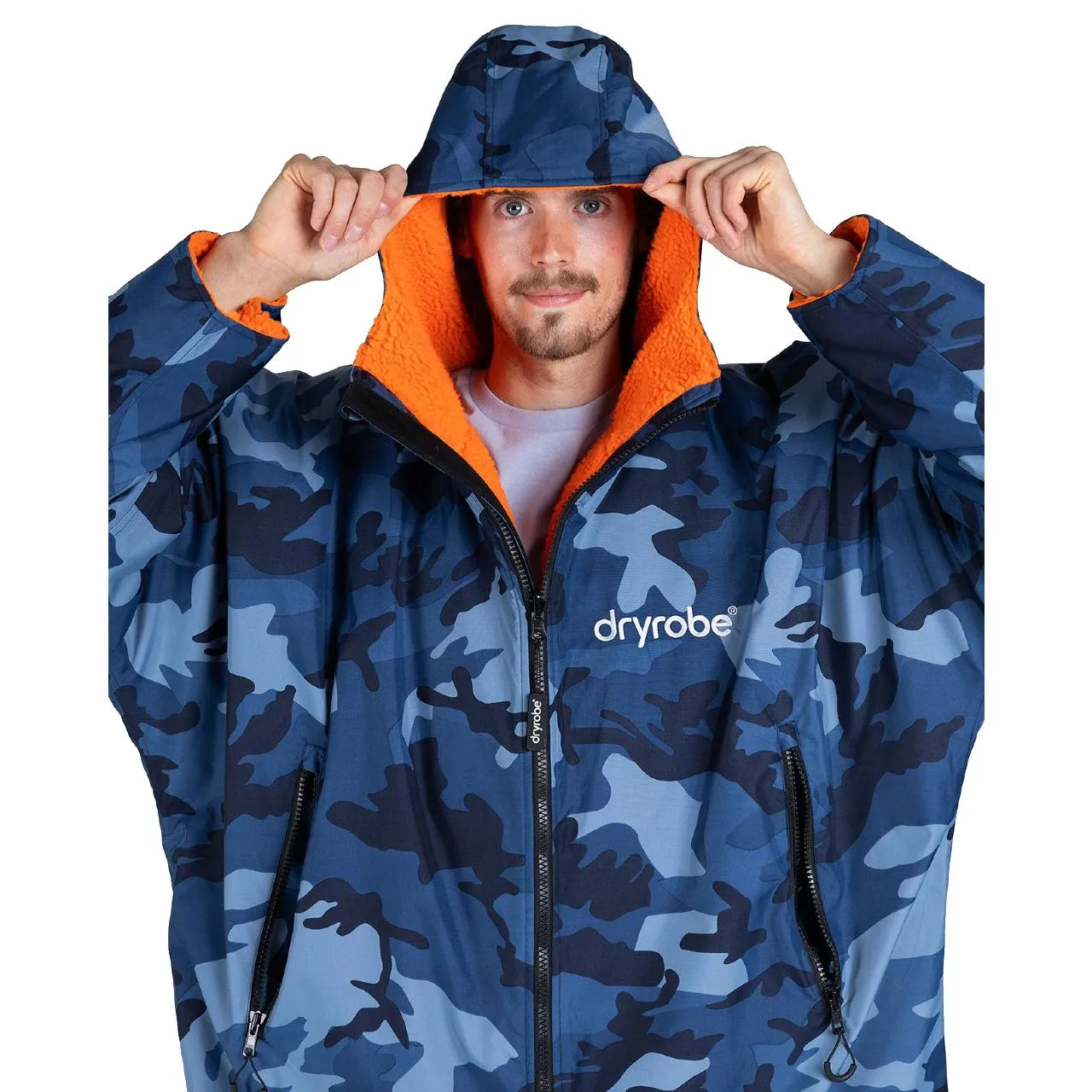 Dryrobe  Advance Long Sleeve - Blue Camo/Orange