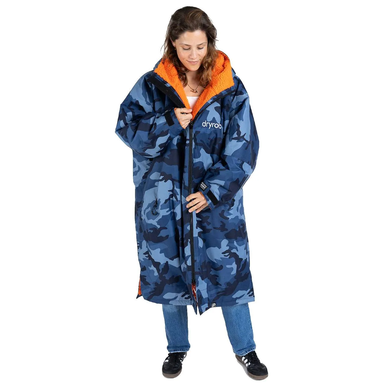 Dryrobe  Advance Long Sleeve - Blue Camo/Orange