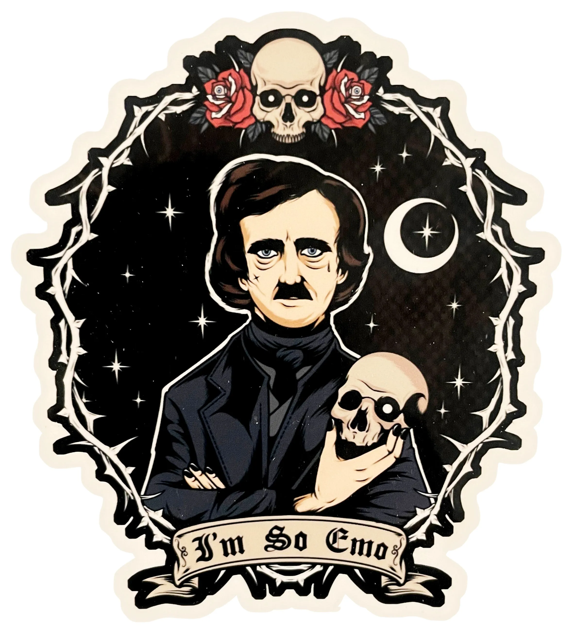 Edgar Allan Poe - I'm so Emo Cut Vinyl STICKER