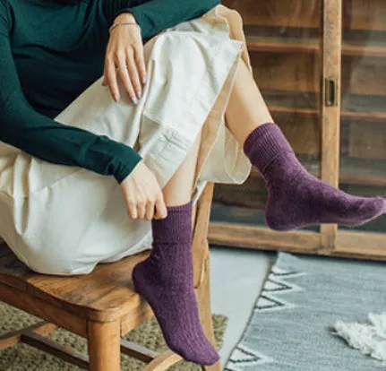 Extended Crew Length | Wool Socks | Purple