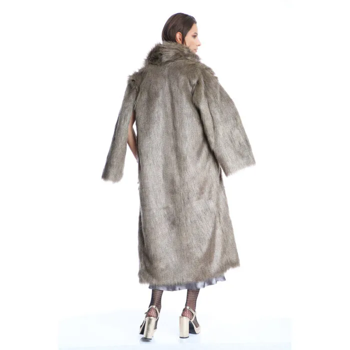 Faux Fur Long Coat & Vest