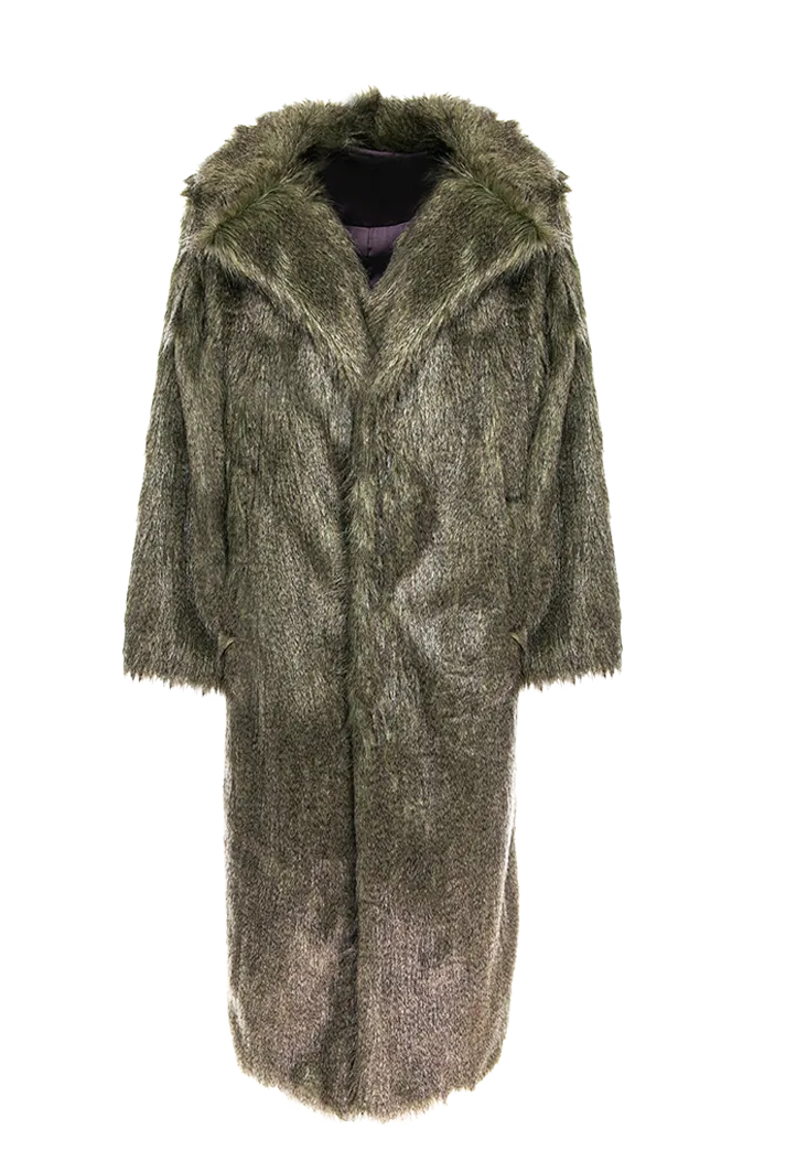 Faux Fur Long Coat & Vest