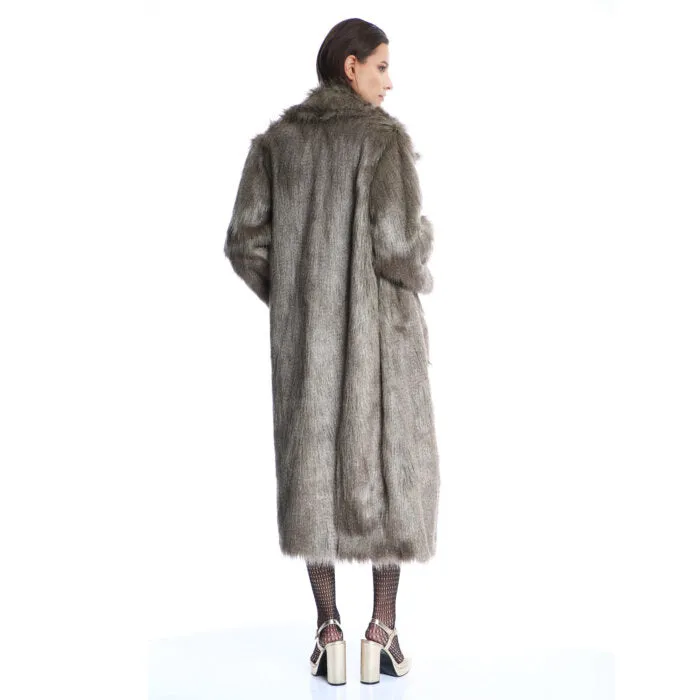 Faux Fur Long Coat & Vest