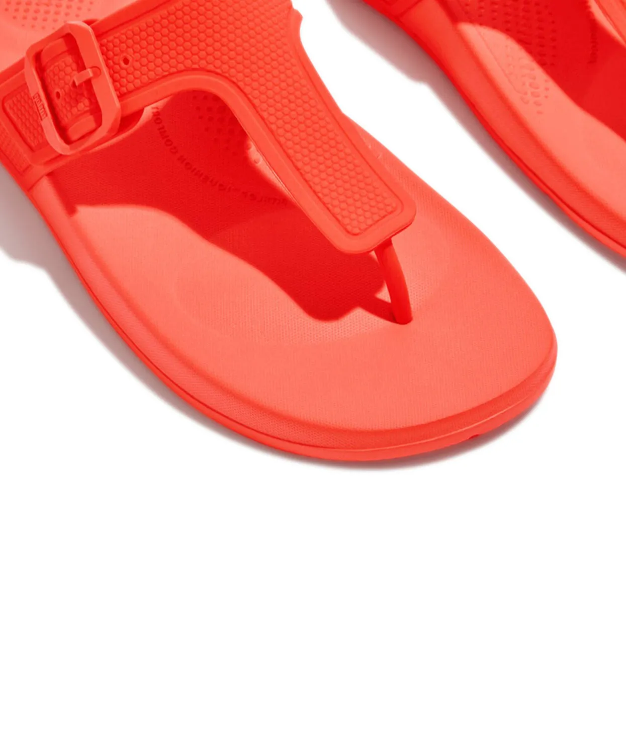 FitFlop Iqushion Adjustable Buckle Neon Orange Flip-Flops