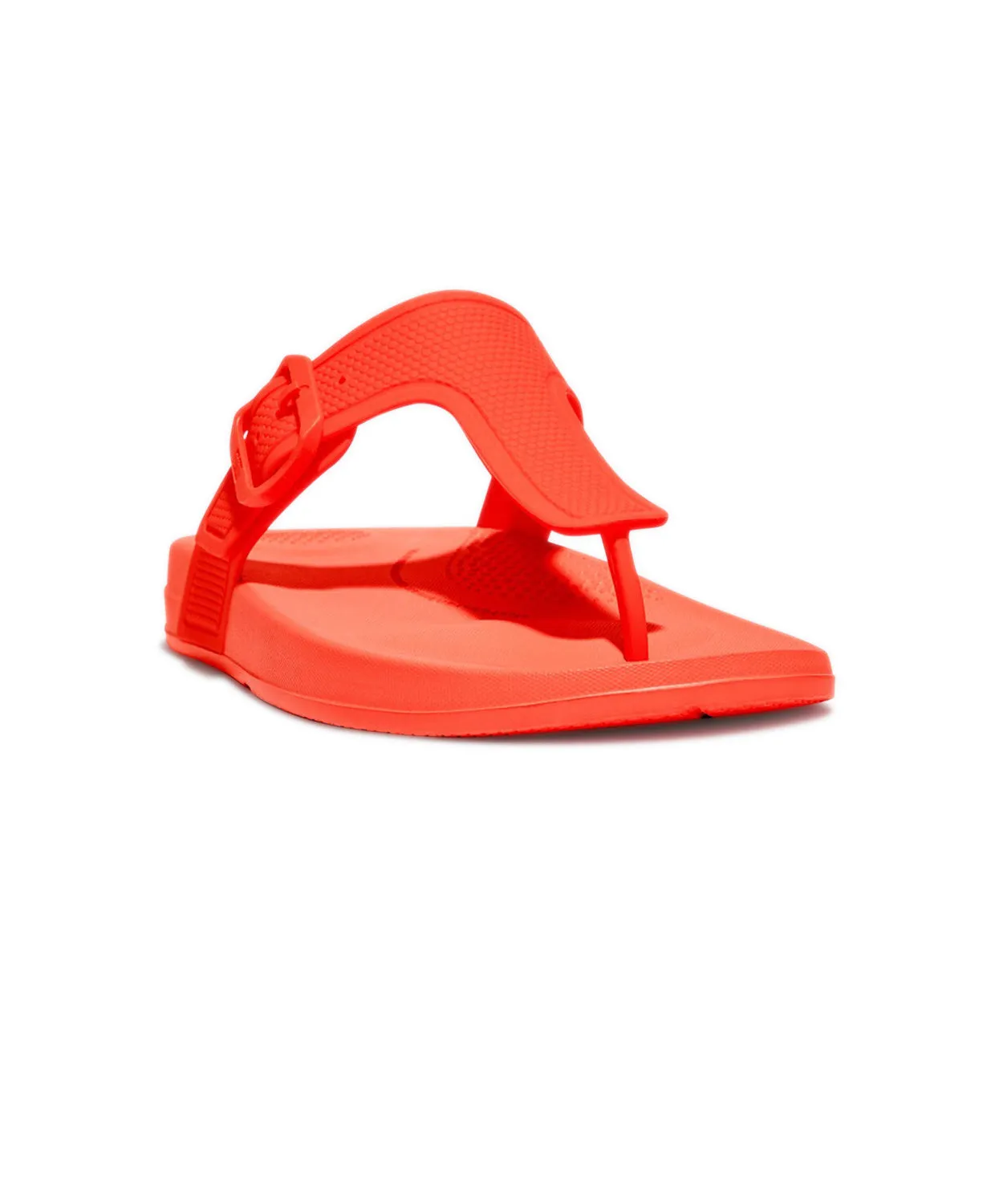 FitFlop Iqushion Adjustable Buckle Neon Orange Flip-Flops