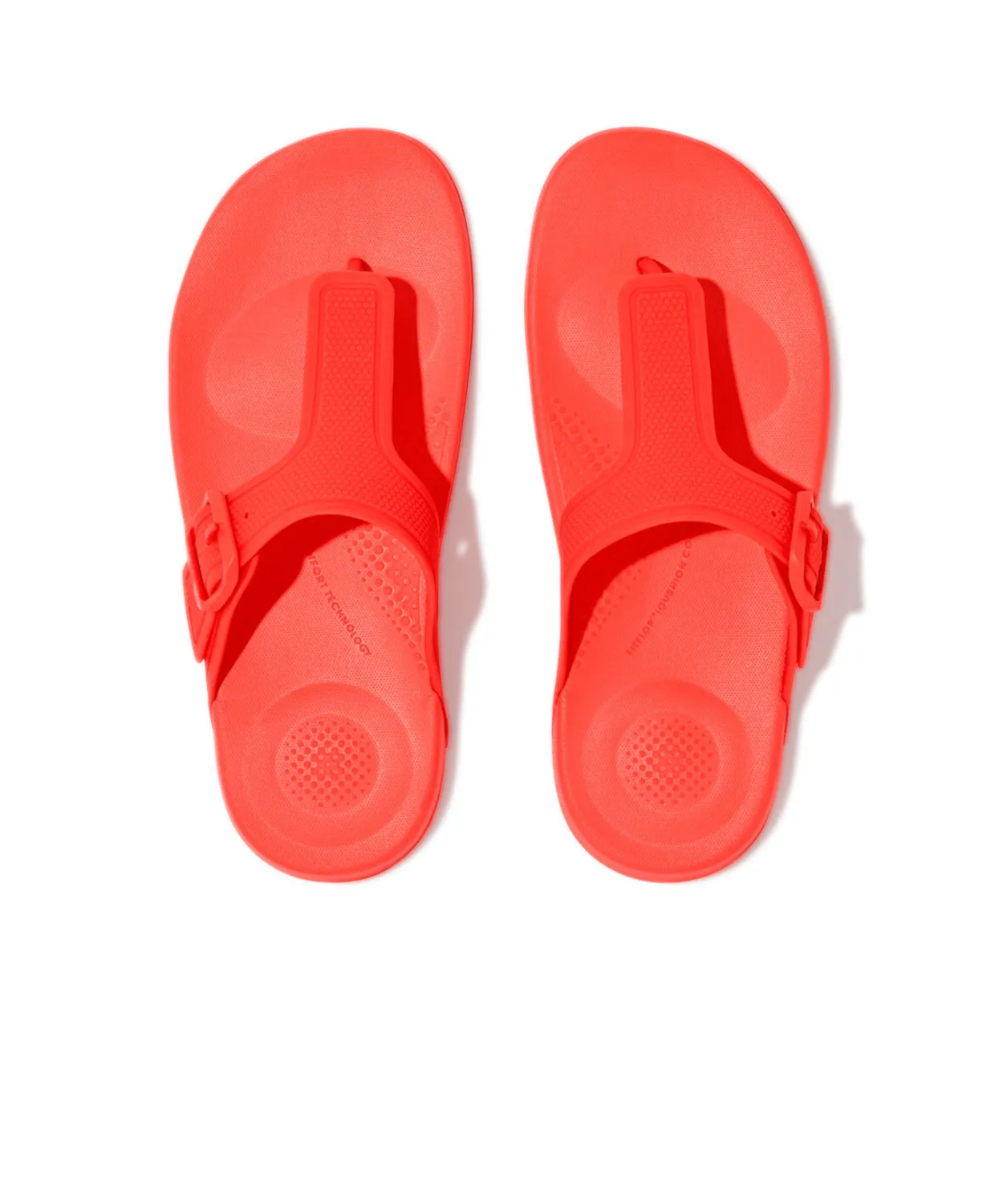 FitFlop Iqushion Adjustable Buckle Neon Orange Flip-Flops