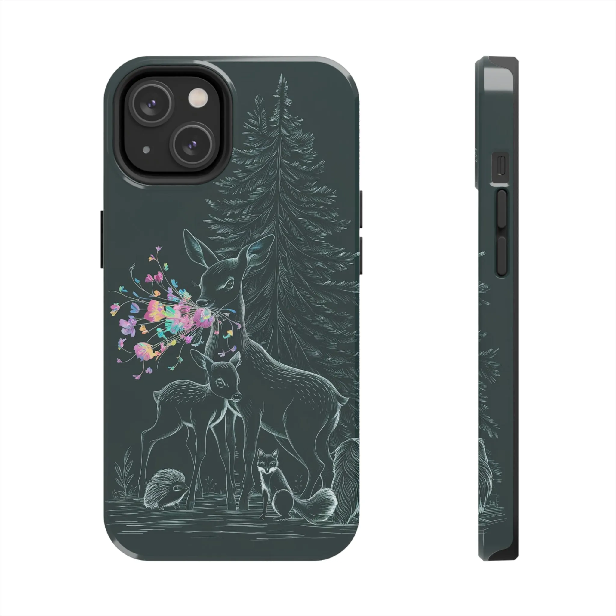 Floral Fawn and Mom - Tough Phone Cases