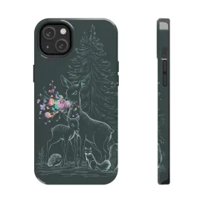 Floral Fawn and Mom - Tough Phone Cases