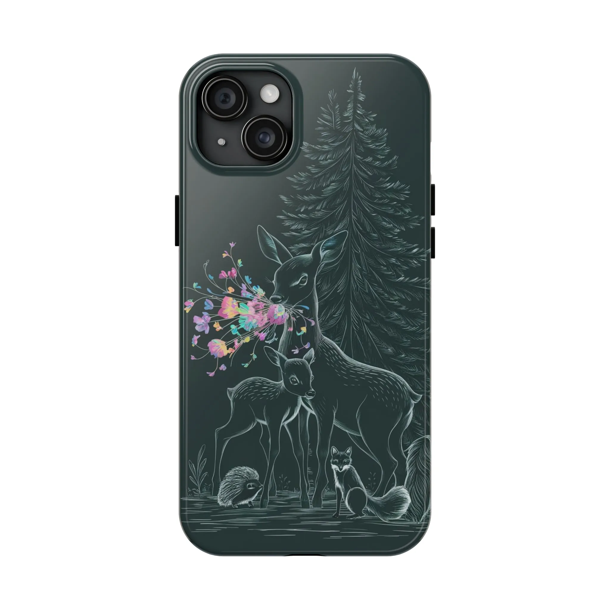 Floral Fawn and Mom - Tough Phone Cases