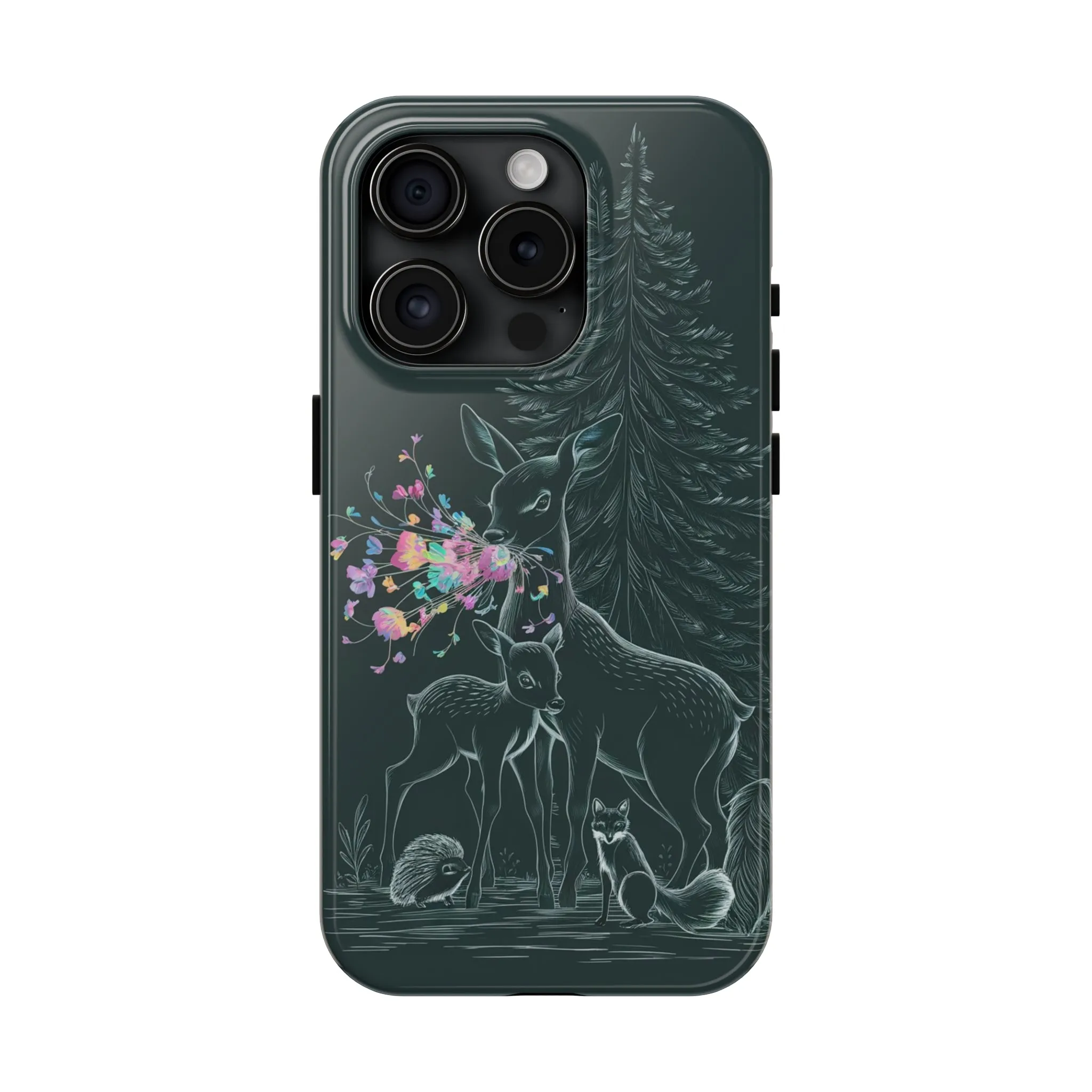 Floral Fawn and Mom - Tough Phone Cases