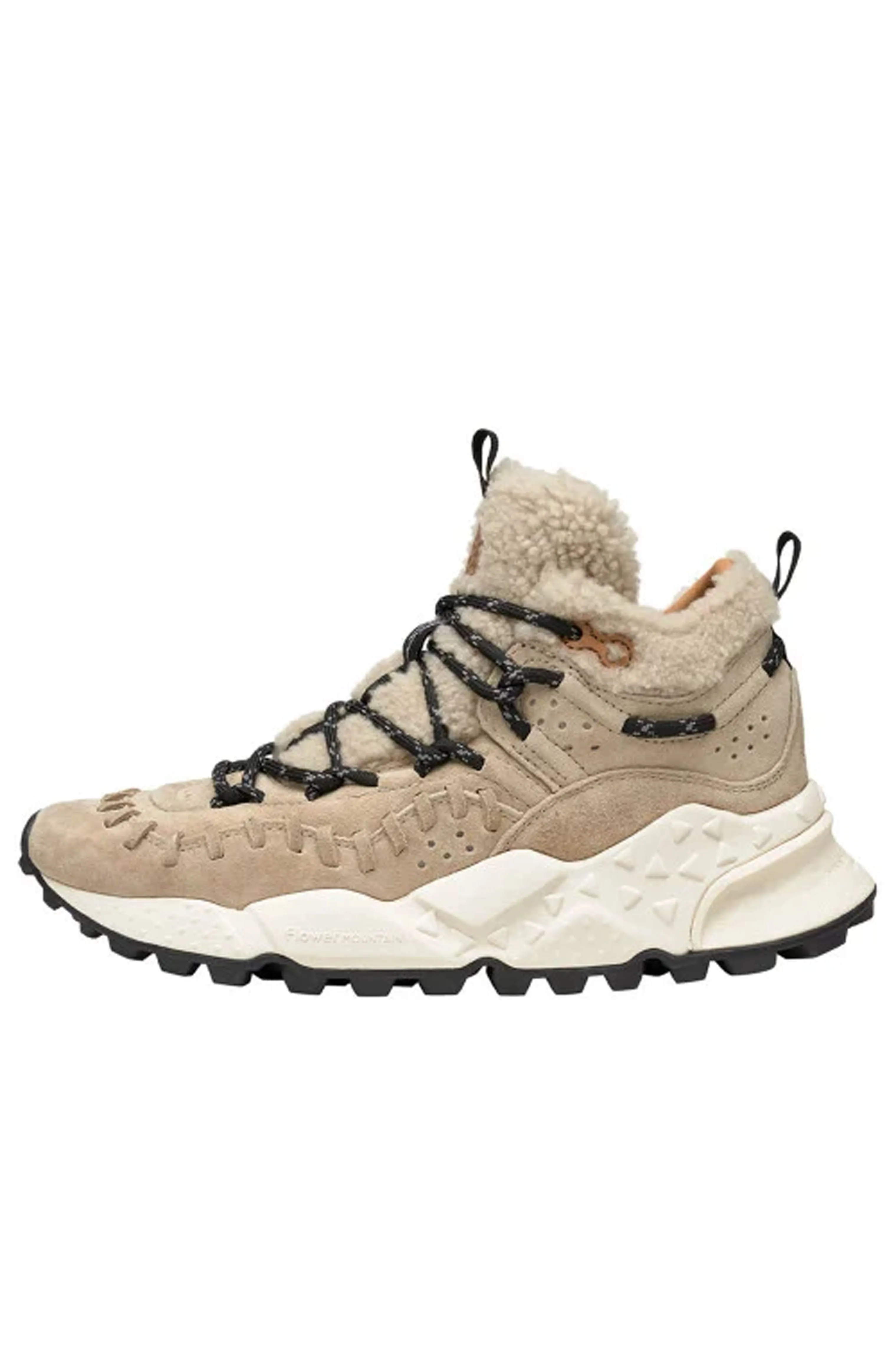 Flower Mountain Morican Beige Shearling Trainers