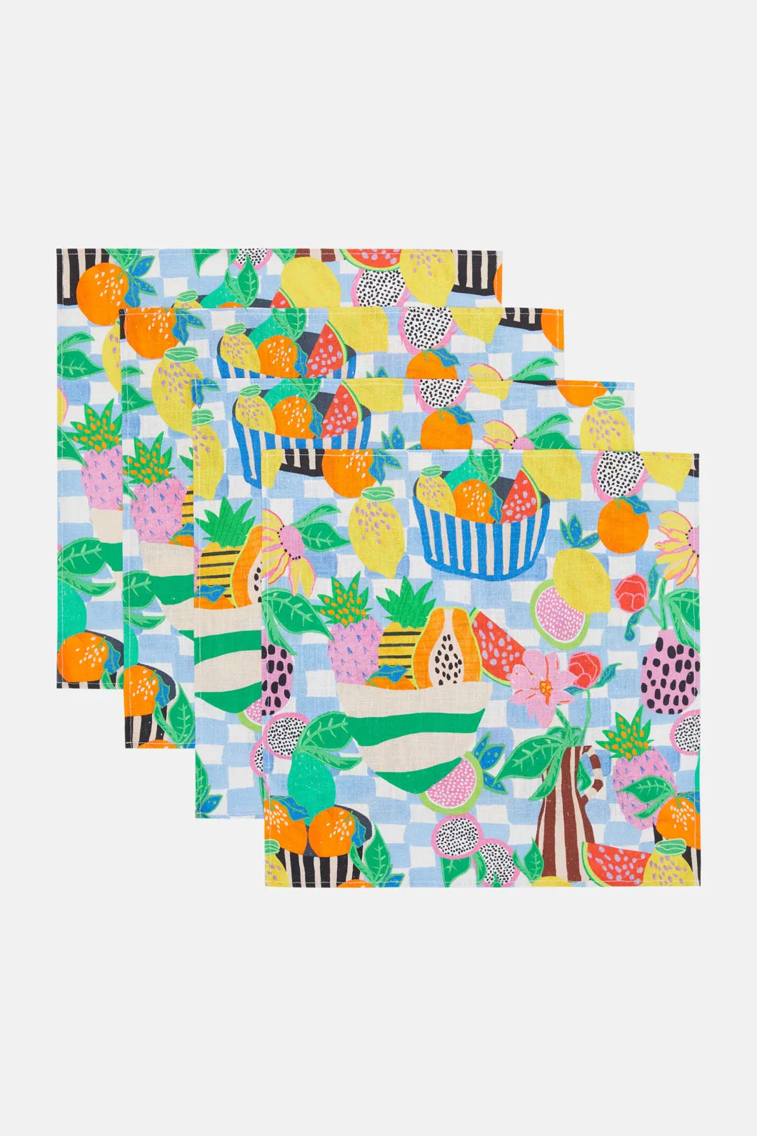 Fruit Check Napkin Set 4