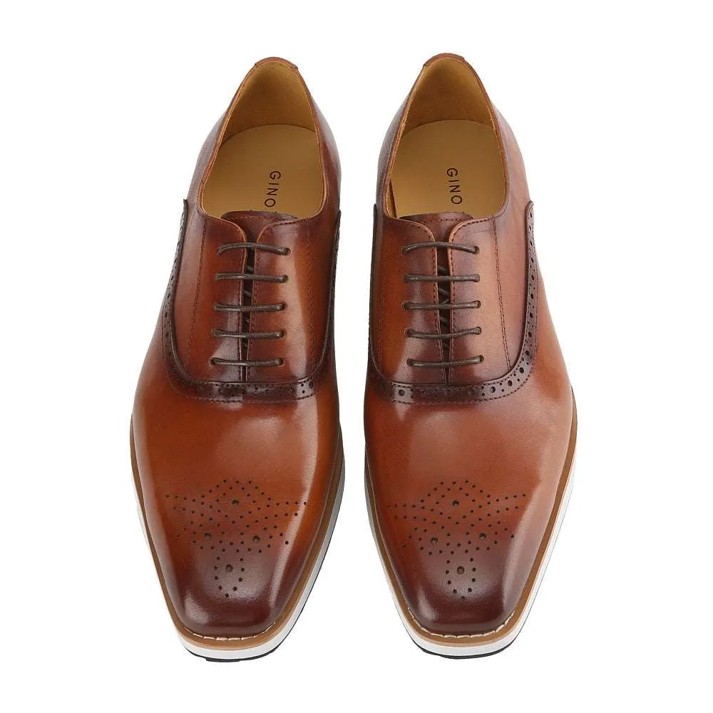 Gino Vitale Men's Handcrafted Genuine Leather Hybrid Casual Brogue Dress Shoe