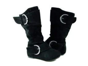 Girls Destiny-K Studded Buckle Full Zipper Suede Boots