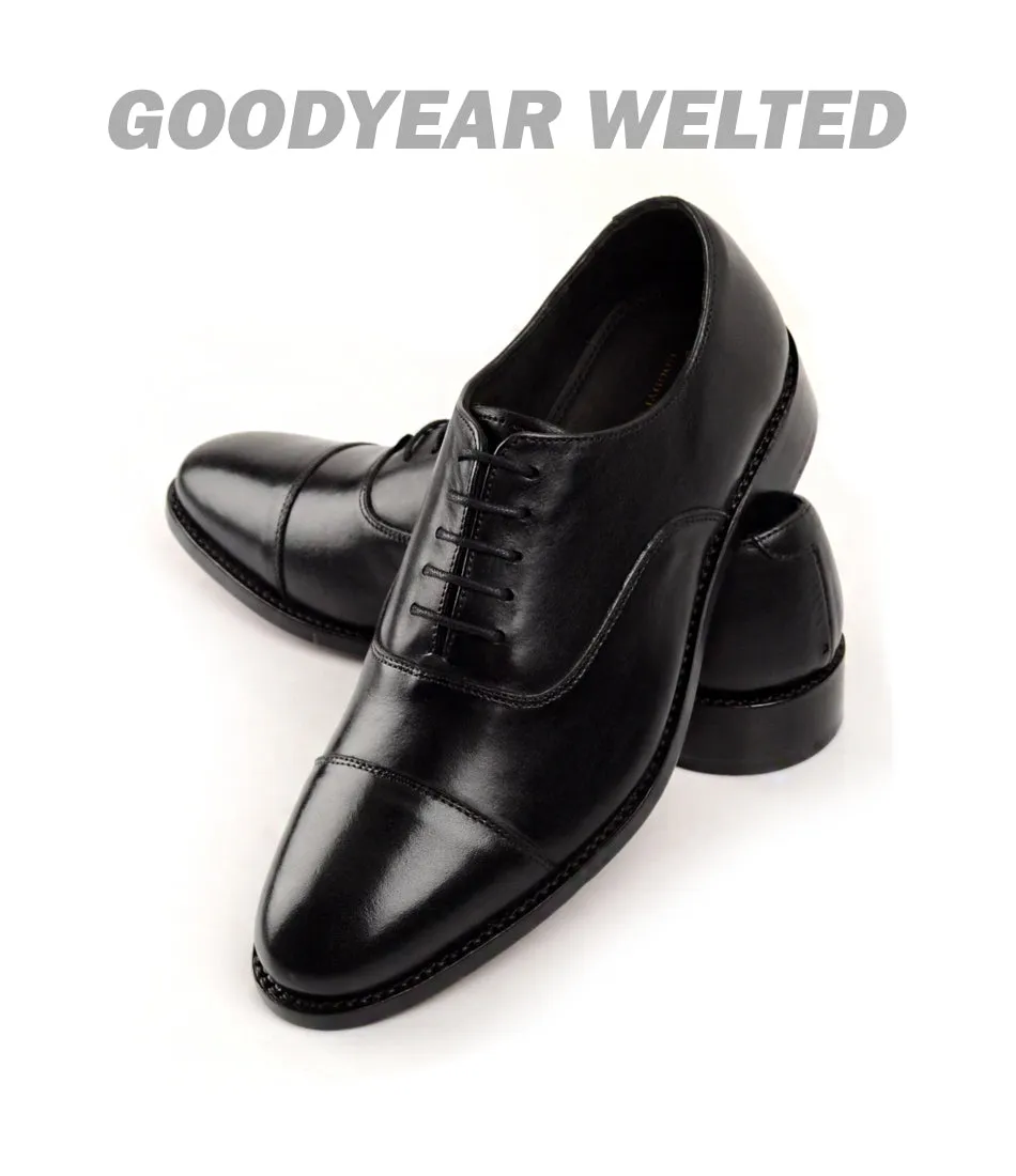 Goodyear Welted - Cap Toe Oxfords - Black