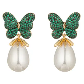 Green Butterfly Earrings