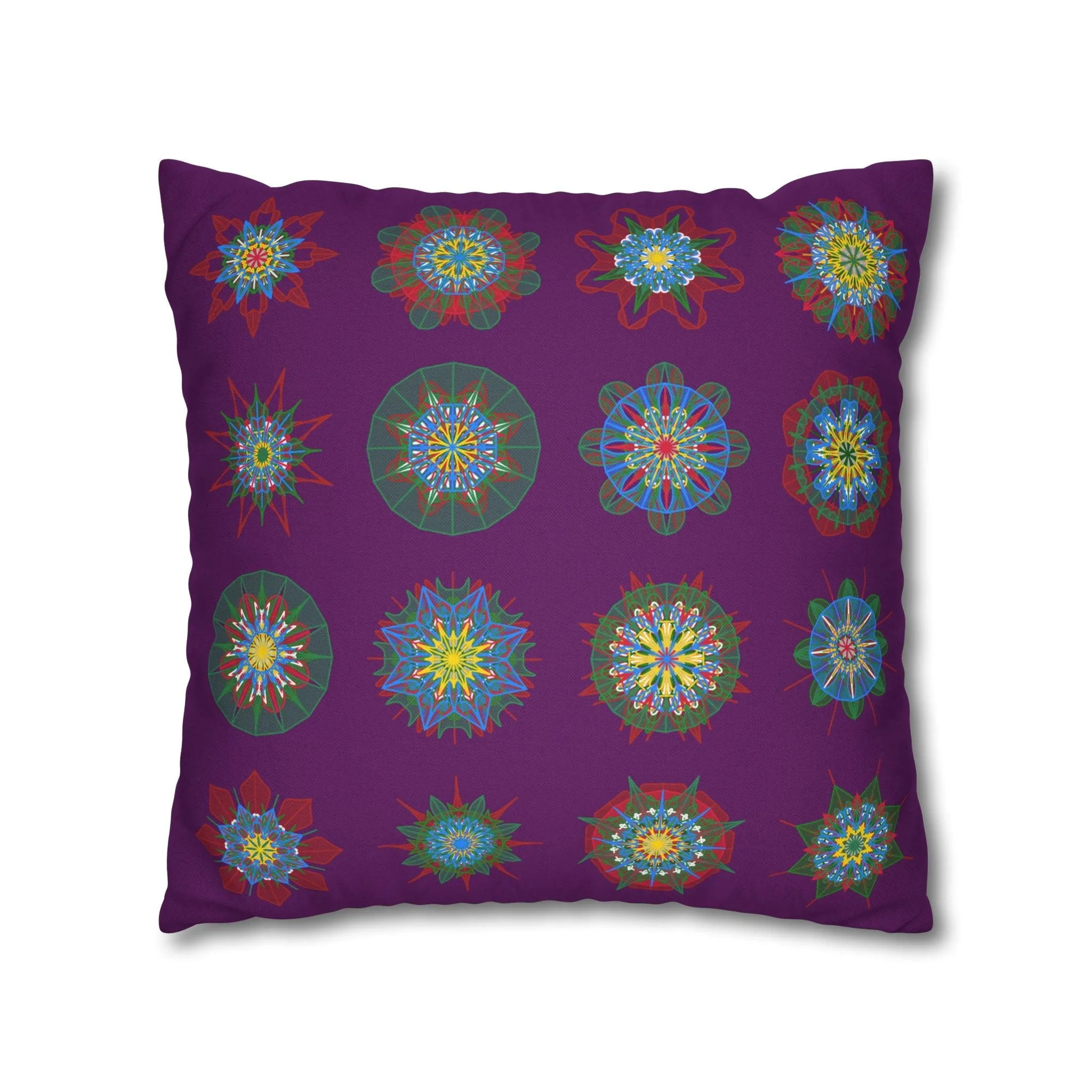 Hand-drawn Mandala Design Pillowcase - Dark Purple