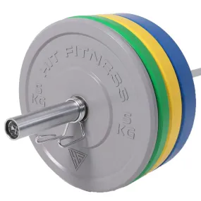 Hit Fitness 120kg Coloured Bumper Plates Athletic Weight Set