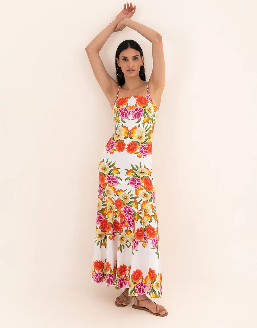 Jalisa Cotton Maxi Dress - Vila Floral White