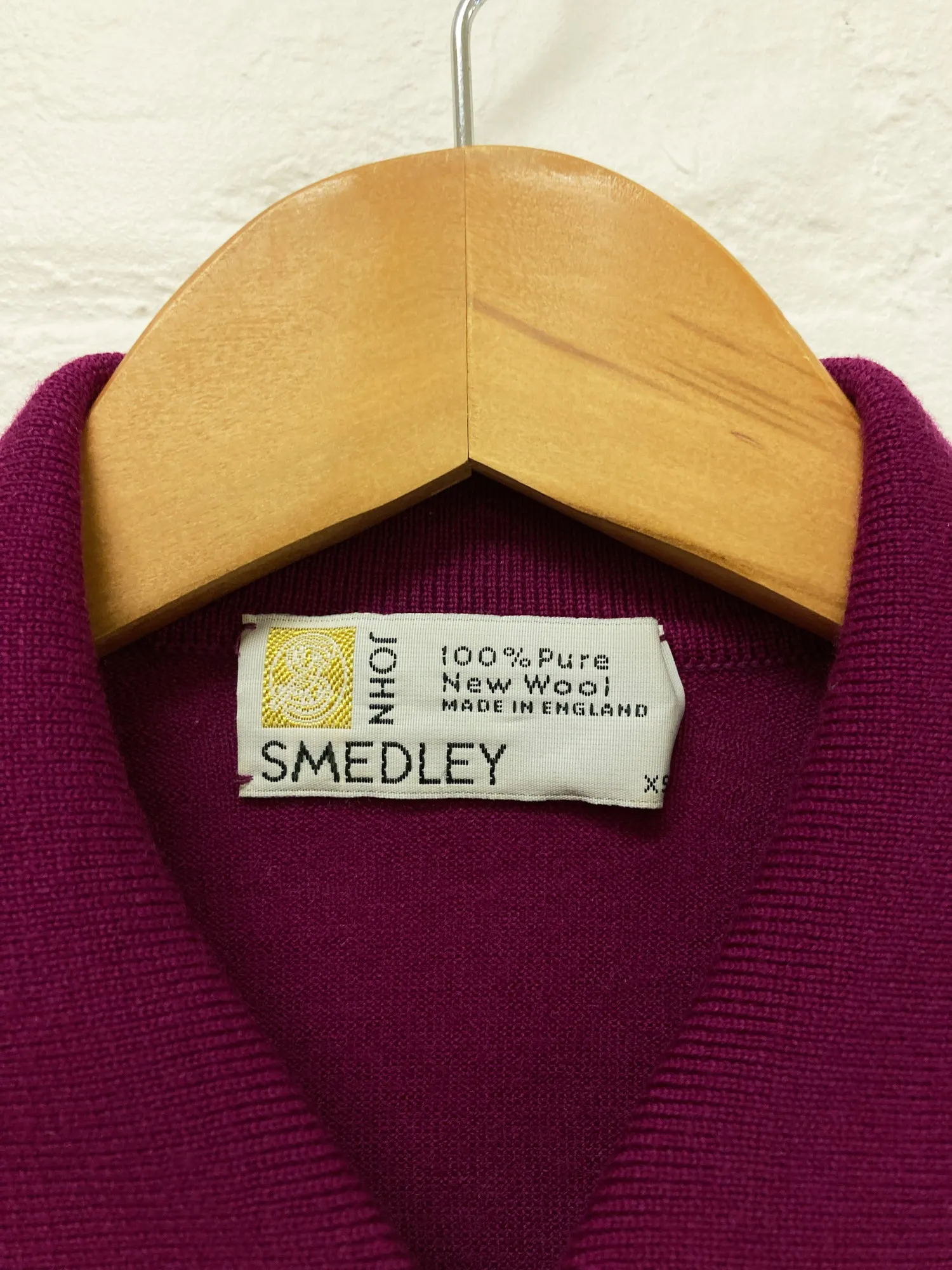 John Smedley pinkish-purple wool knit point collar cardigan - womens XS S