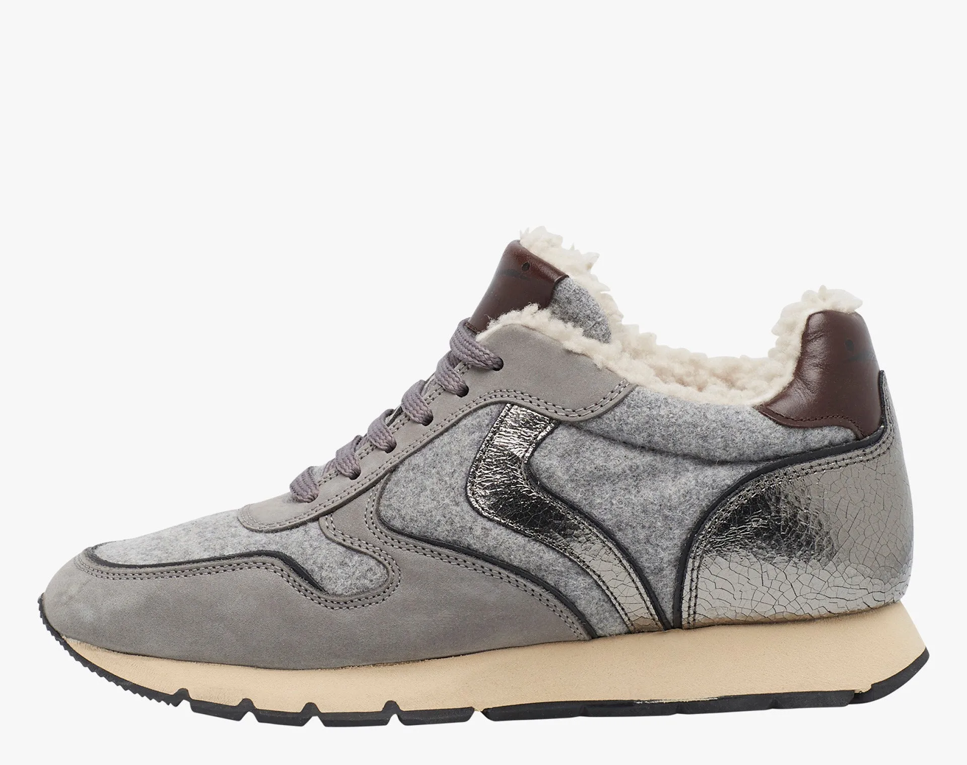 Julia Fur Lined Sneaker - Grey