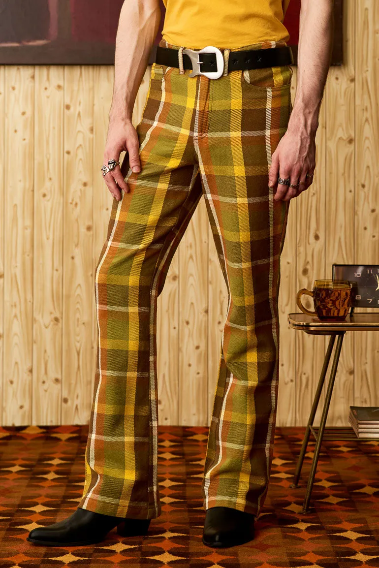 Lay It Down Green Check Trousers