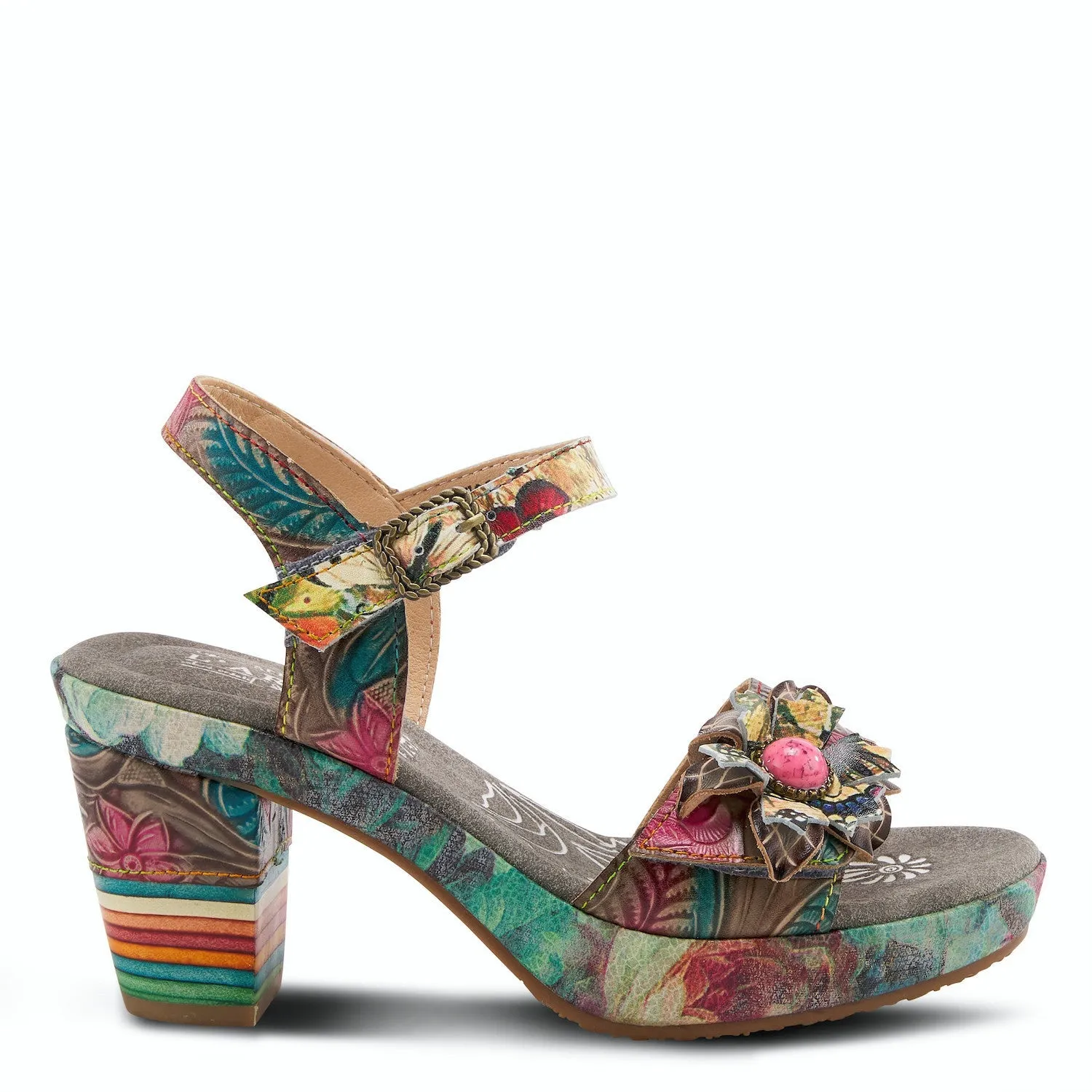 Leilanie Heeled Celebration Sandal in Grey Multi CLOSEOUTS