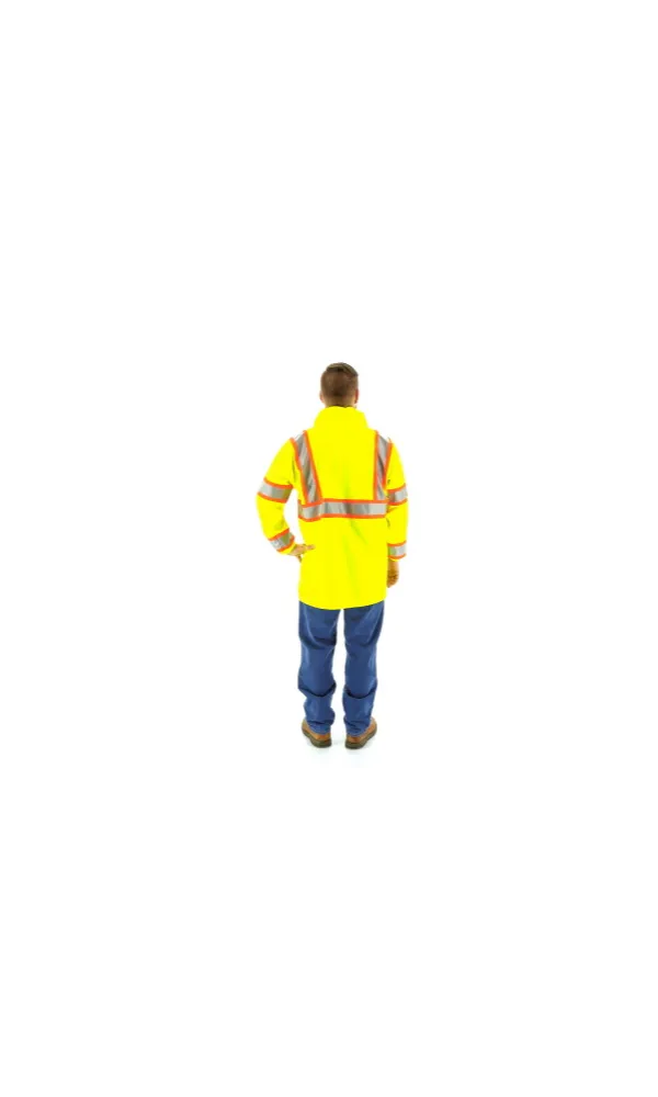 Majestic 75-7301 Hi-Vis Waterproof Rain Jacket DOT Striping ANSI 3 R