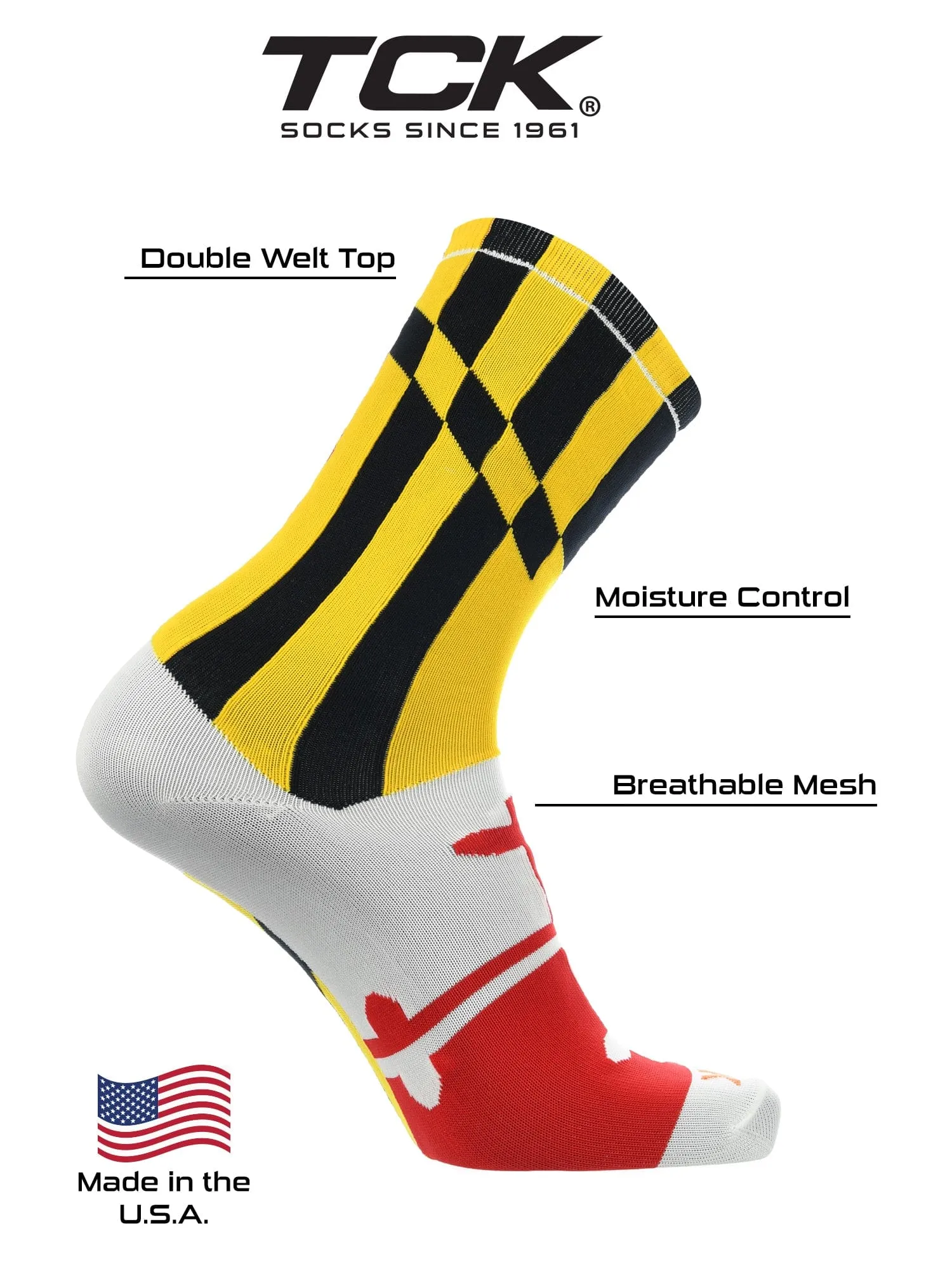 Maryland Flag Crew Socks