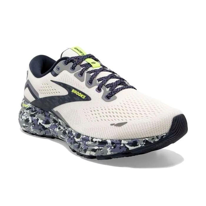 Mens Brooks Running Ghost 15 Camo Pack in White/Eclipse/Nightlife