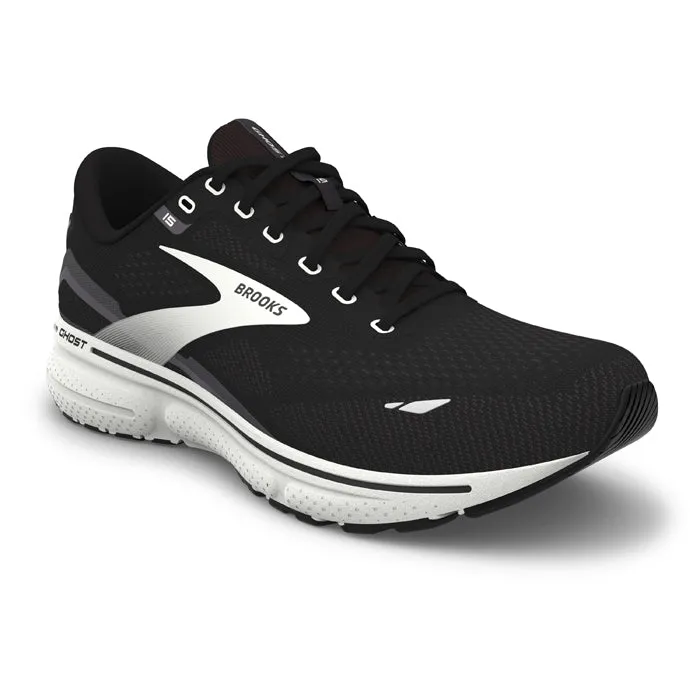 Mens Brooks Running Ghost 15 in Black/Blackened Pearl/White