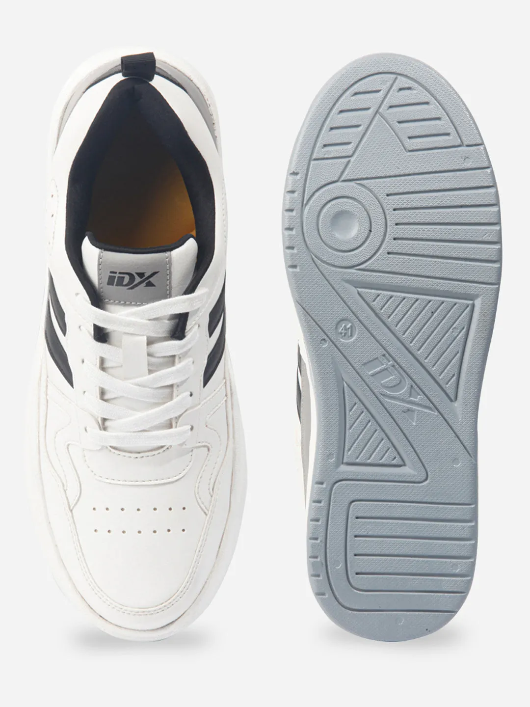 Men's White Lace Up Sneakers (IX6017)