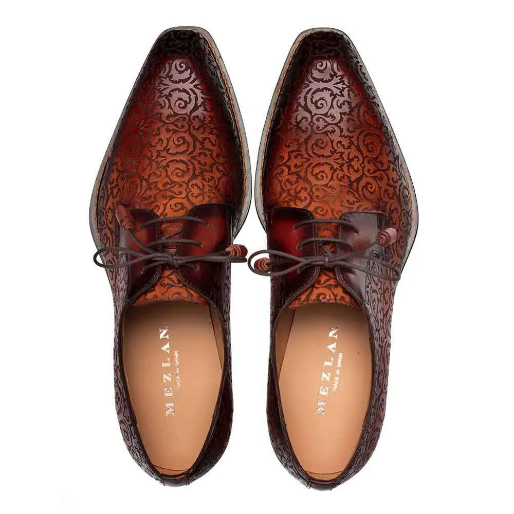 Mezlan Lontani Lace-Up Cognac/Rust Brogue Derby Shoes