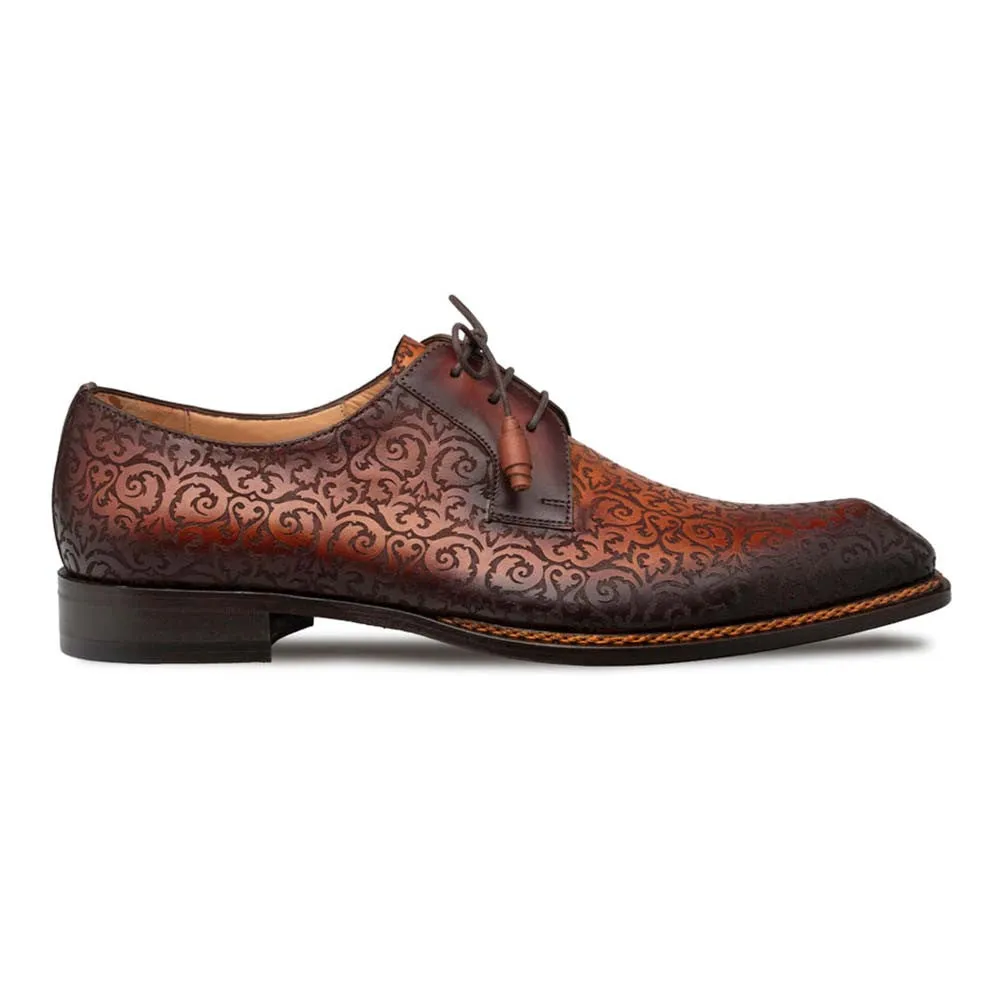 Mezlan Lontani Lace-Up Cognac/Rust Brogue Derby Shoes