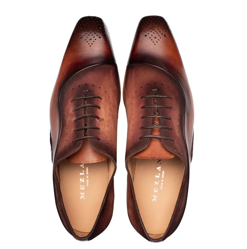 Mezlan "Affari" Medallion Toe Oxford Cognac/Rust