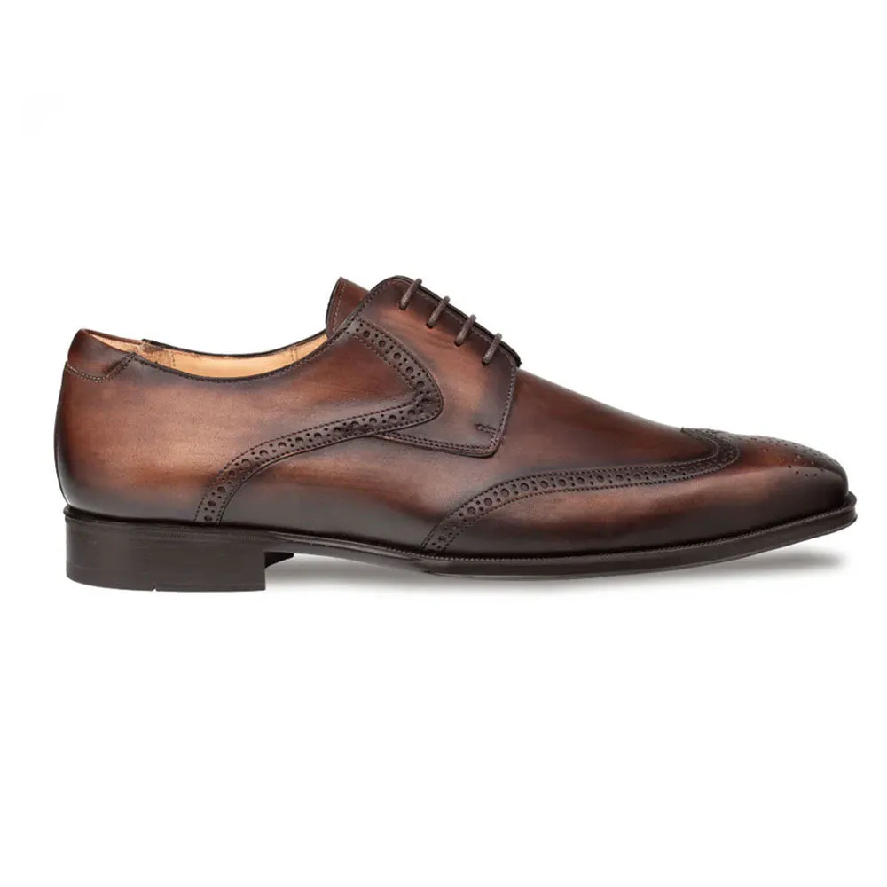 Mezlan Tasso Chestnut Calfskin Leather Derby Oxfords