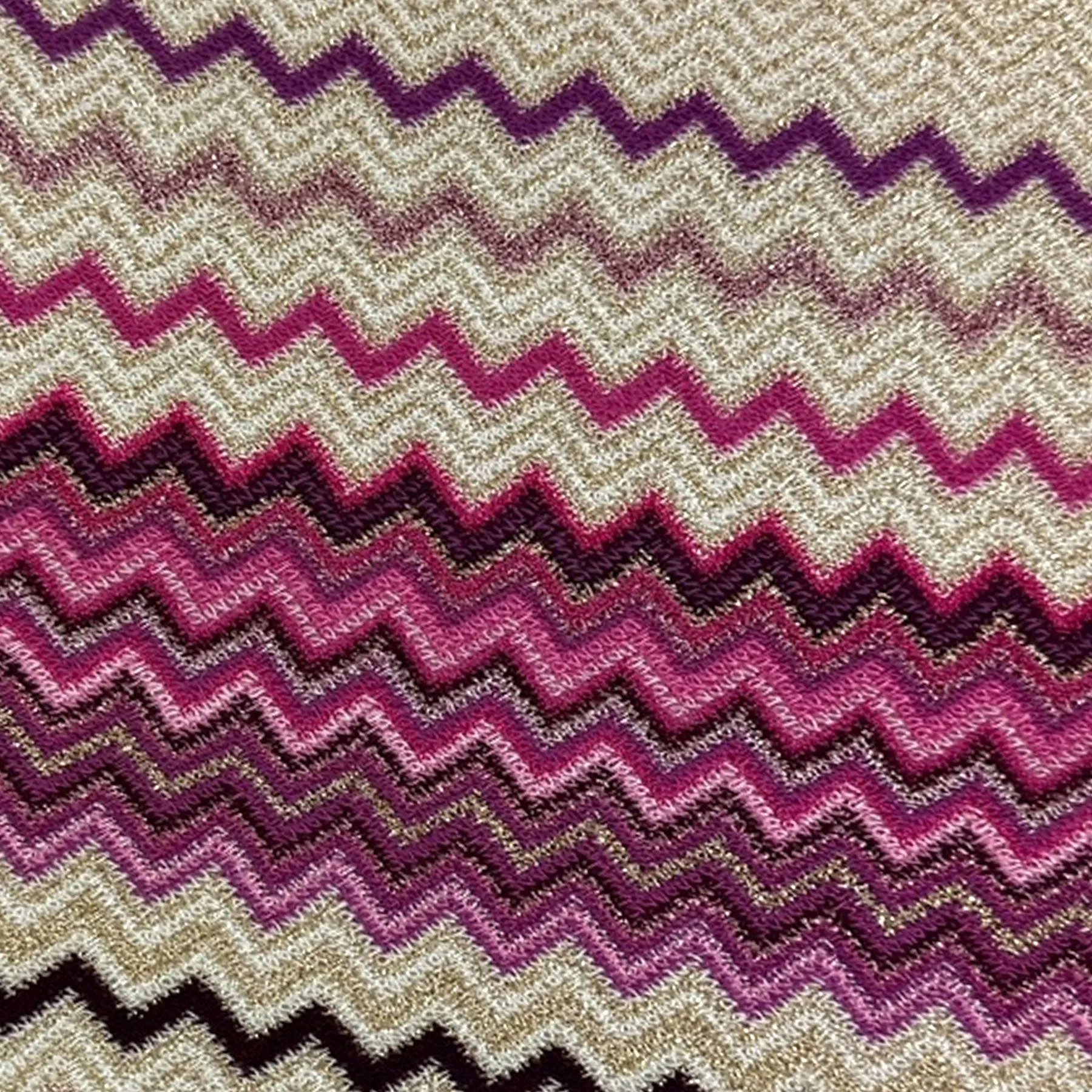 Missoni Scarf Purple Pink Chevron Design - Women Designer Shawl