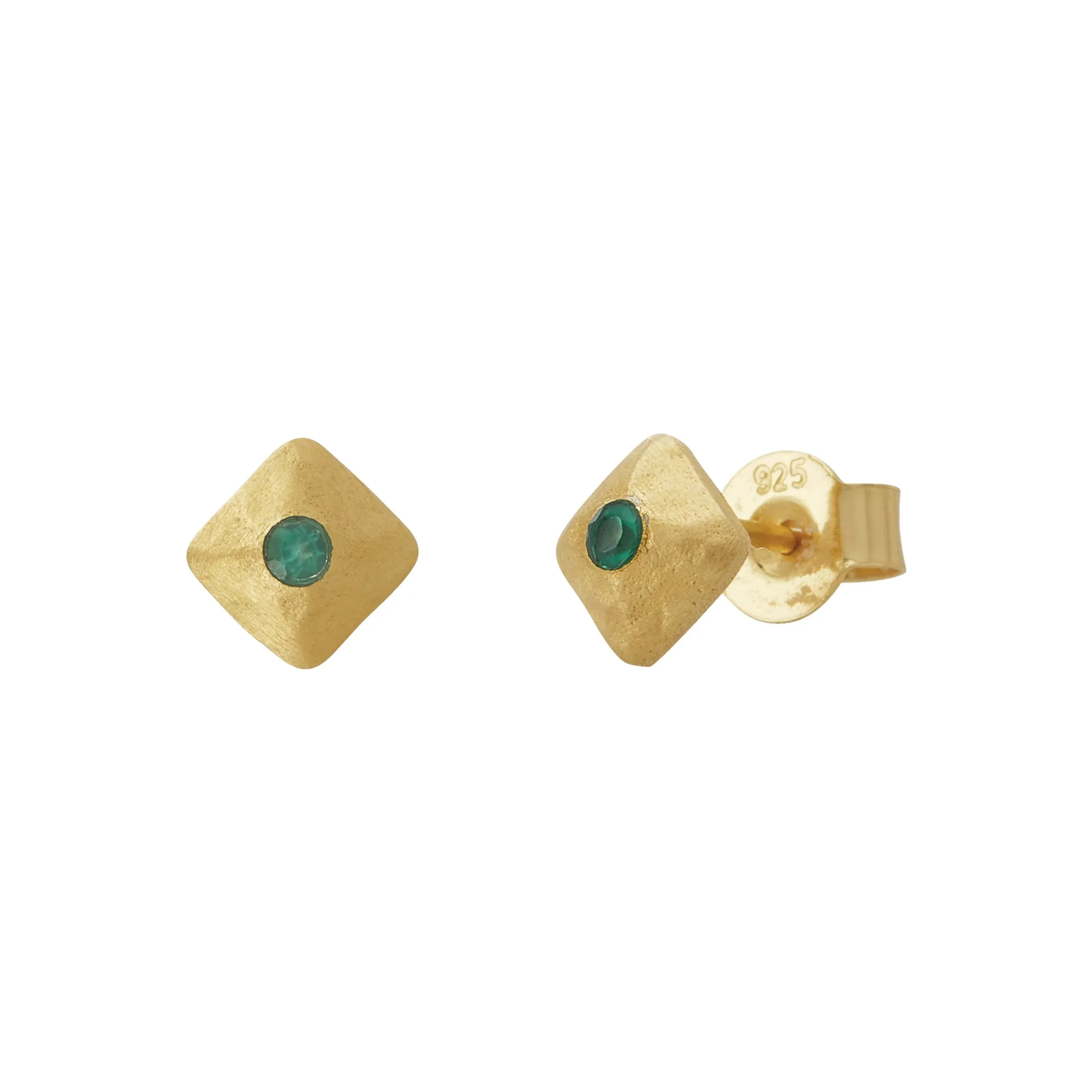 MURKANI Wandering Green Onyx Studs GOLD